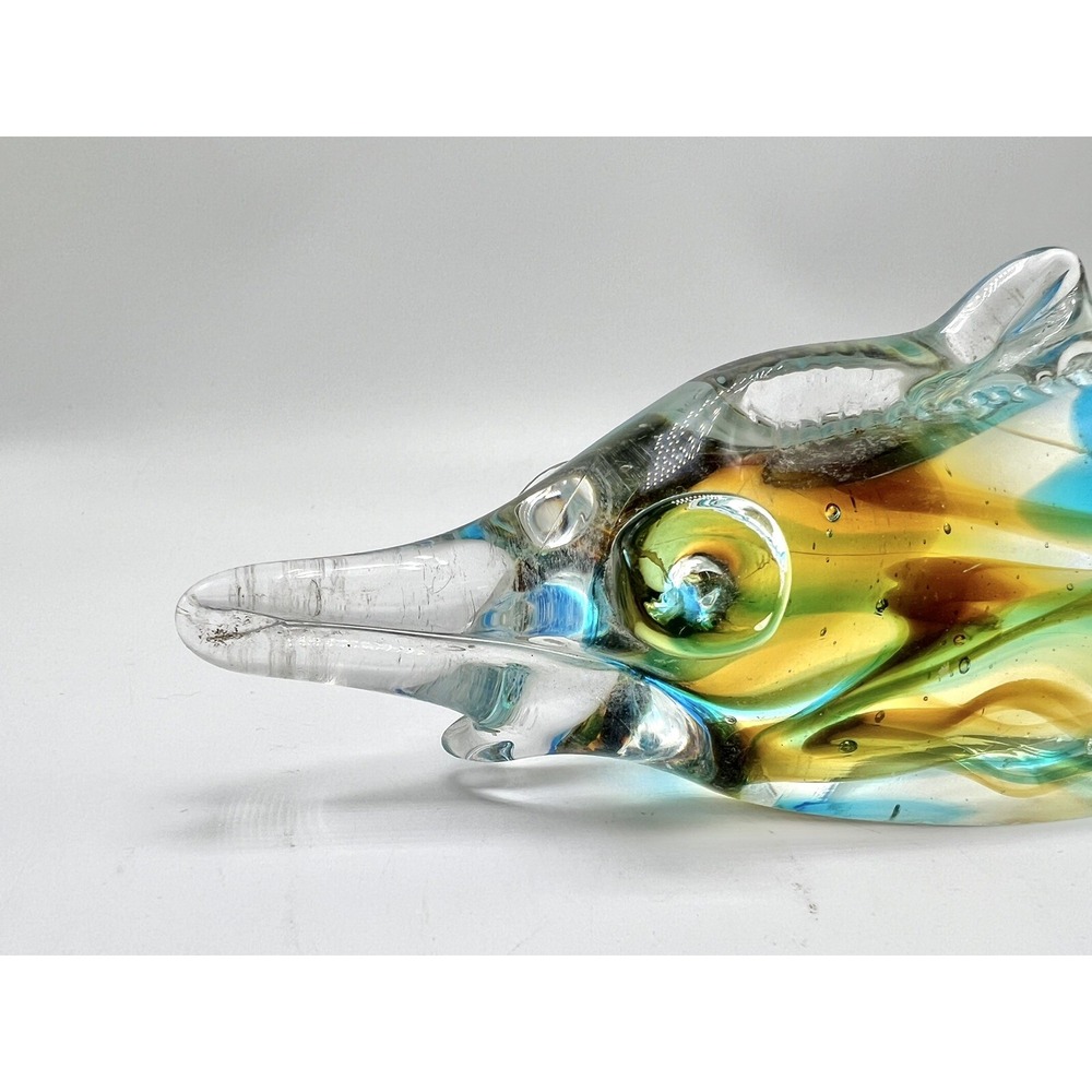 Vintage Art Glass Sculpture Swordfish Fish Sailfish Artisan - Picture 2 of 11